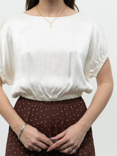 Load image into Gallery viewer, Modern x Made in Italy x Cream Satin Cropped Blouse (XS-M)