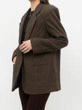 Load image into Gallery viewer, Vintage x Brown Plaid Wool Blazer (S, M)