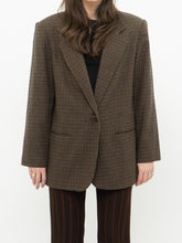 Load image into Gallery viewer, Vintage x Brown Plaid Wool Blazer (S, M)