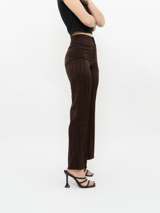 Vintage x Brown Satin Striped Pant (XS)