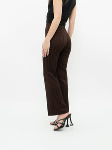 Vintage x Brown Satin Striped Pant (XS)