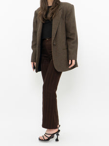Vintage x Brown Plaid Wool Blazer (S, M)