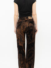Load image into Gallery viewer, Vintage x Made in Morocco x Brown Velvet Patterned Pant (S, M)