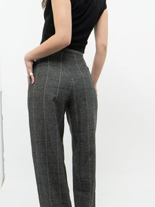 SANDRO x Grey Plaid Wool & Silk Pant (S)