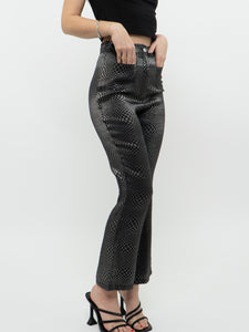 Vintage x Black, Silver Checkered Pant (XS, S)