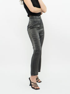 Vintage x Black, Silver Checkered Pant (XS, S)