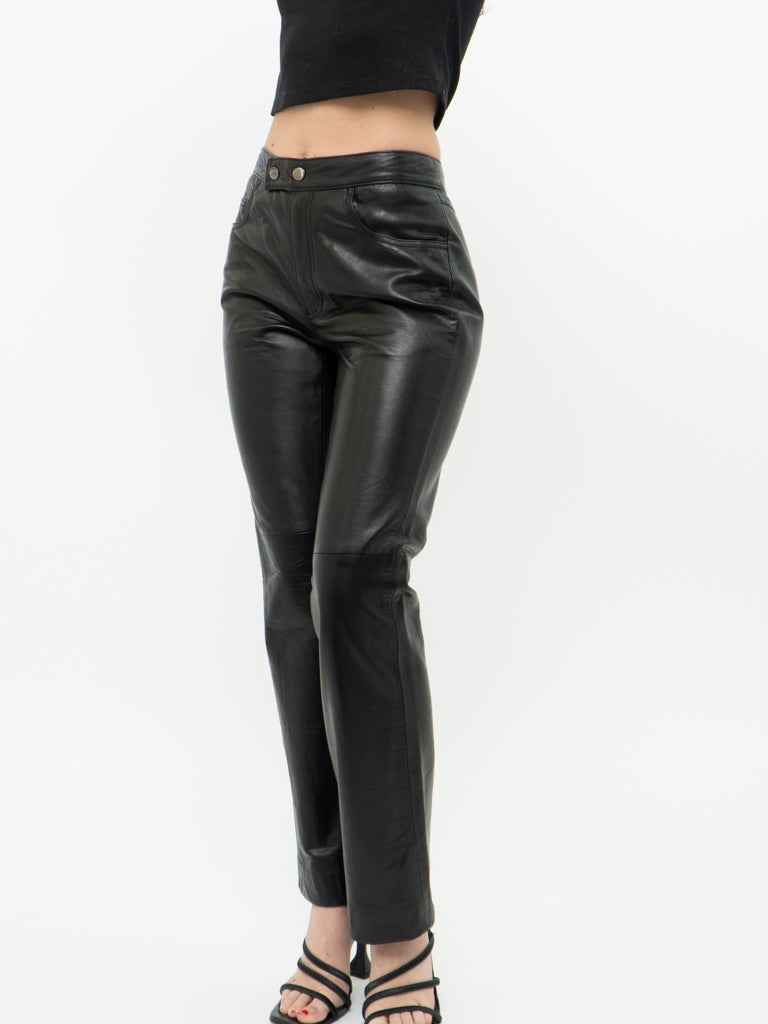 Vintage x RALPH LAUREN Black Leather Pant (S)