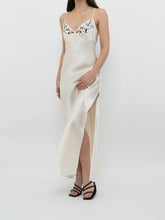 Load image into Gallery viewer, Vintage x VICTORIA SECRET Cream, Black embroidered Silk Slip Dress (XS, S)