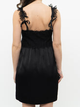 Load image into Gallery viewer, CLUB MONACO x Black Satin, Lace Mini Dress (S)