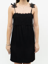 Load image into Gallery viewer, CLUB MONACO x Black Satin, Lace Mini Dress (S)
