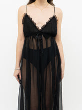 Load image into Gallery viewer, Vintage x Made in Canada x Romantic Night Sheer Black Slip Dress (M, L)