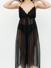 Load image into Gallery viewer, Vintage x Made in Canada x Romantic Night Sheer Black Slip Dress (M, L)