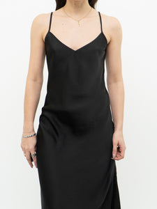 Modern x Black Satin Midi Slip Dress (M)