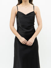 Load image into Gallery viewer, Vintage x Made in Italy x United Colors of Benetton Black Satin Chain Dress (S, M)