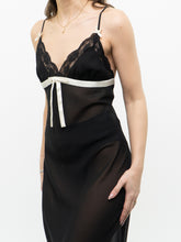 Load image into Gallery viewer, Vintage x La Vie En Rose Sheer Black, White Slip Dress (M)