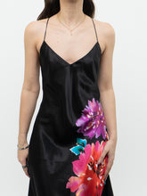 Load image into Gallery viewer, Vintage x La Senza Black Floral Satin Maxi Dress (XS, S)