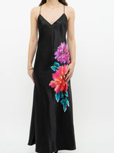 Load image into Gallery viewer, Vintage x La Senza Black Floral Satin Maxi Dress (XS, S)
