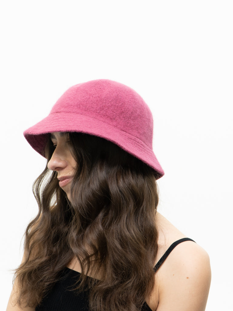 Vintage x Raspberry Pink Angora Bucket Hat