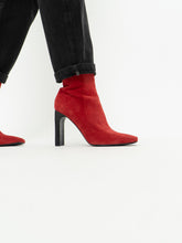 Load image into Gallery viewer, Vintage x Marc Fisher Red Suede Boot (8)