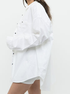 AERIE x White Oversized Light Cotton Button Up (S-XL)