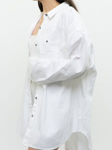 AERIE x White Oversized Light Cotton Button Up (S-XL)