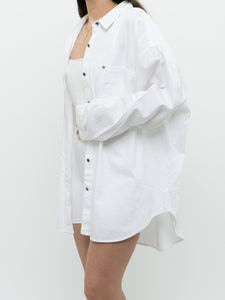 AERIE x White Oversized Light Cotton Button Up (S-XL)