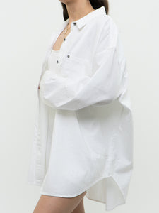 AERIE x White Oversized Light Cotton Button Up (S-XL)