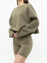 Load image into Gallery viewer, OAK + FORT x Olive Green Baggy Crewneck (XS-M)