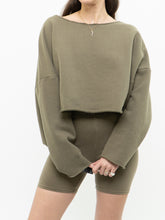 Load image into Gallery viewer, OAK + FORT x Olive Green Baggy Crewneck (XS-M)