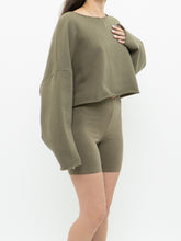 Load image into Gallery viewer, OAK + FORT x Olive Green Baggy Crewneck (XS-M)