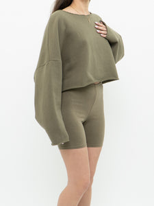 OAK + FORT x Olive Green Baggy Crewneck (XS-M)