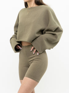 OAK + FORT x Olive Green Baggy Crewneck (XS-M)