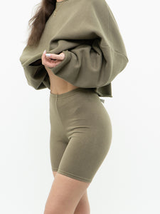 SKIMS x Olive Green Biker Shorts (XS)