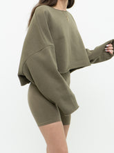 Load image into Gallery viewer, OAK + FORT x Olive Green Baggy Crewneck (XS-M)