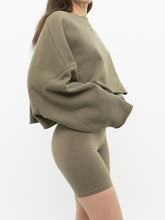 Load image into Gallery viewer, OAK + FORT x Olive Green Baggy Crewneck (XS-M)