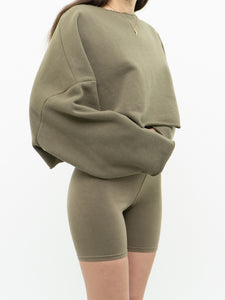 OAK + FORT x Olive Green Baggy Crewneck (XS-M)