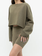 Load image into Gallery viewer, OAK + FORT x Olive Green Baggy Crewneck (XS-M)