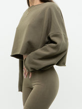 Load image into Gallery viewer, OAK + FORT x Olive Green Baggy Crewneck (XS-M)