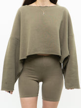 Load image into Gallery viewer, OAK + FORT x Olive Green Baggy Crewneck (XS-M)