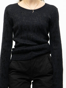 THEORY x Black Soft Patterned Knit  (XS-M)