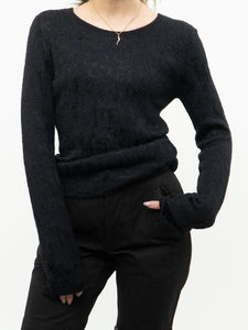 THEORY x Black Soft Patterned Knit  (XS-M)