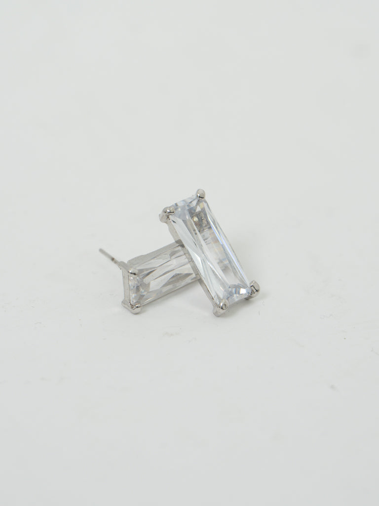 Vintage x Baguette Rhinestone Stud Earrings