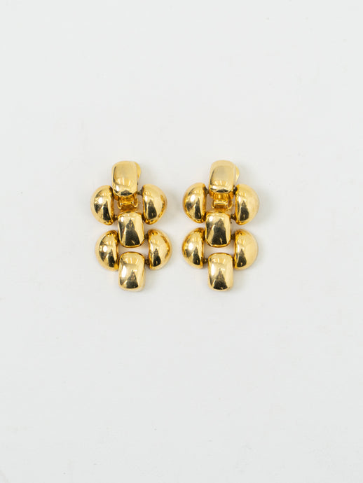 Vintage x Gold Plated Chain Clip On Earrings