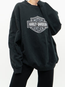 HARLEY DAVIDSON x Black Faded Rocky's Harley Black Crew (XS-XL)