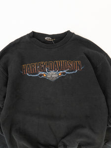 HARLEY DAVIDSON x Faded Lightning Black Crewneck