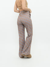 Load image into Gallery viewer, Modern x Camel, Blue Plaid Polyester Stretch Pant (M)