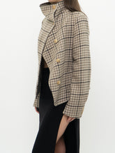 Load image into Gallery viewer, Vintage x MAXMARA/HOLTS Taupe Houndstooth Wool &amp; Cashmere Blazer (S-L)