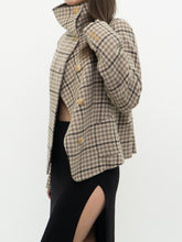 Load image into Gallery viewer, Vintage x MAXMARA/HOLTS Taupe Houndstooth Wool &amp; Cashmere Blazer (S-L)