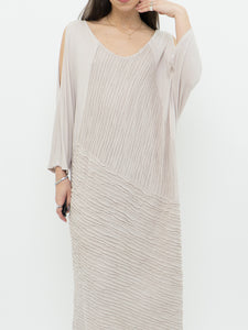 Vintage x Taupe Cozy Cotton Off-Shoulder Dress (S-L)