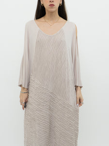 Vintage x Taupe Cozy Cotton Off-Shoulder Dress (S-L)